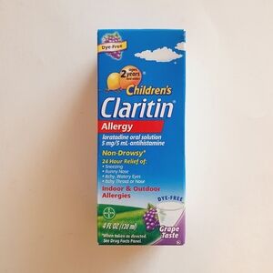 Childrens Claritin Allergy Non-Drowsy 24-Hour Relief Liquid Grape 4 oz Exp 10/26